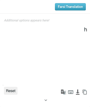 Persian typing example - salaam